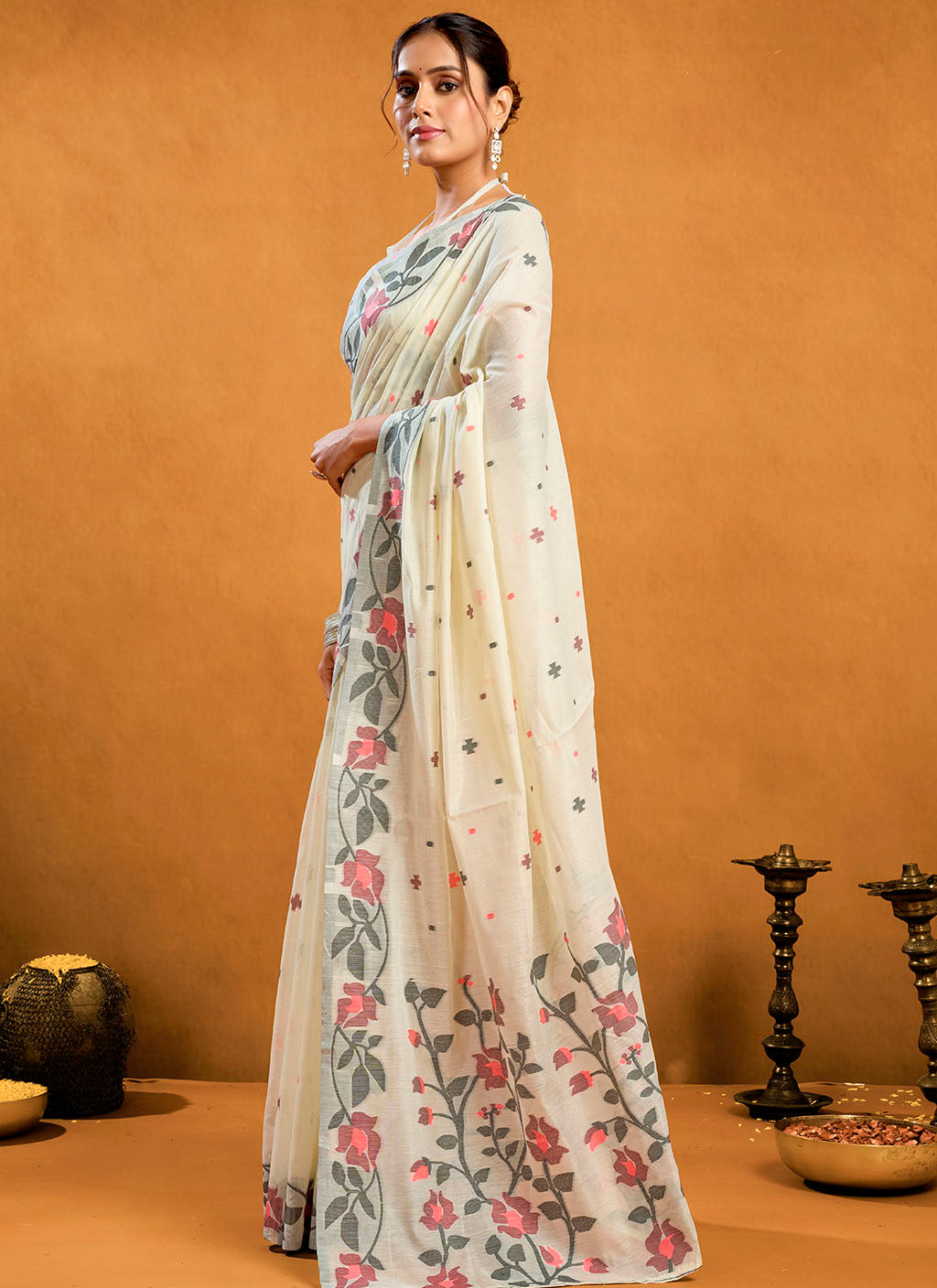 Pure Cotton Jamdani Saree