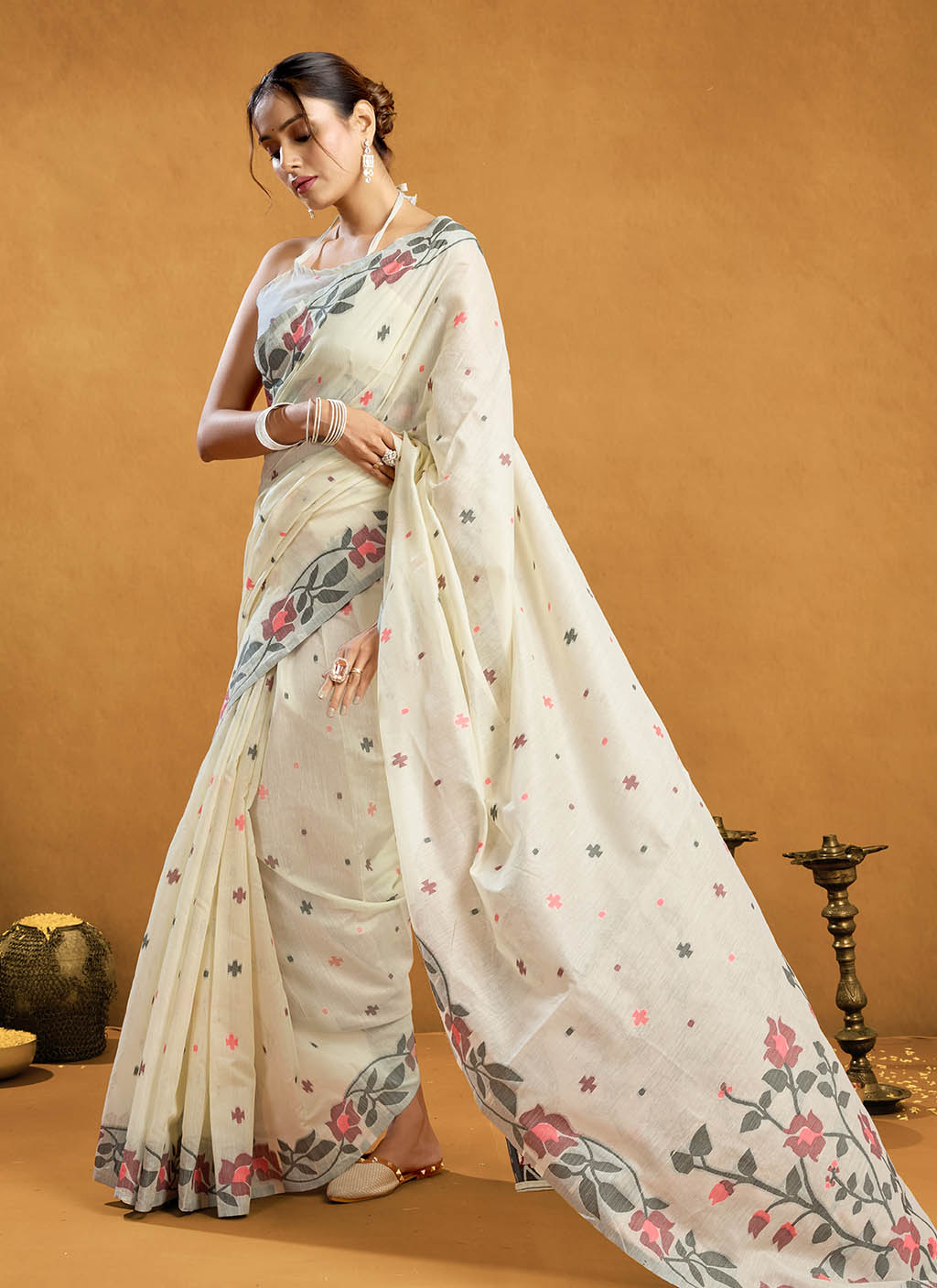 Pure Cotton Jamdani Saree