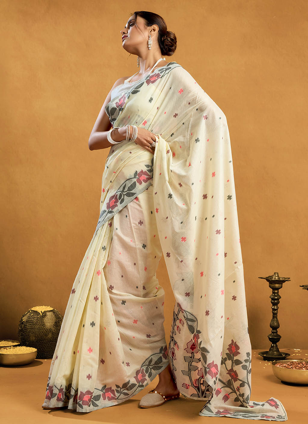 Pure Cotton Jamdani Saree