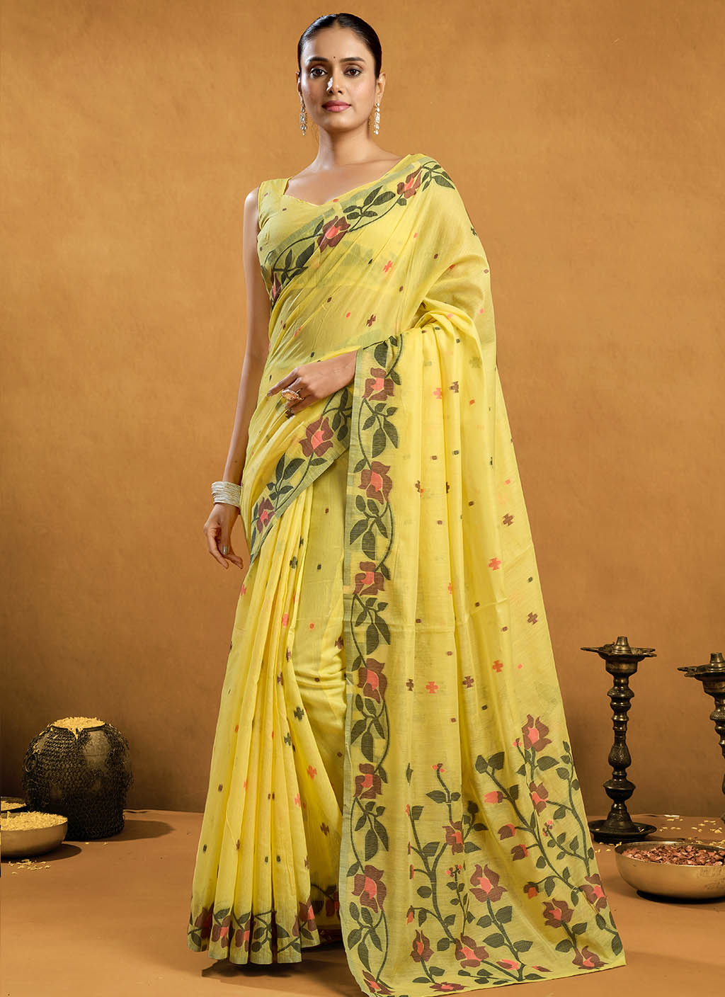 Pure Cotton Jamdani Saree