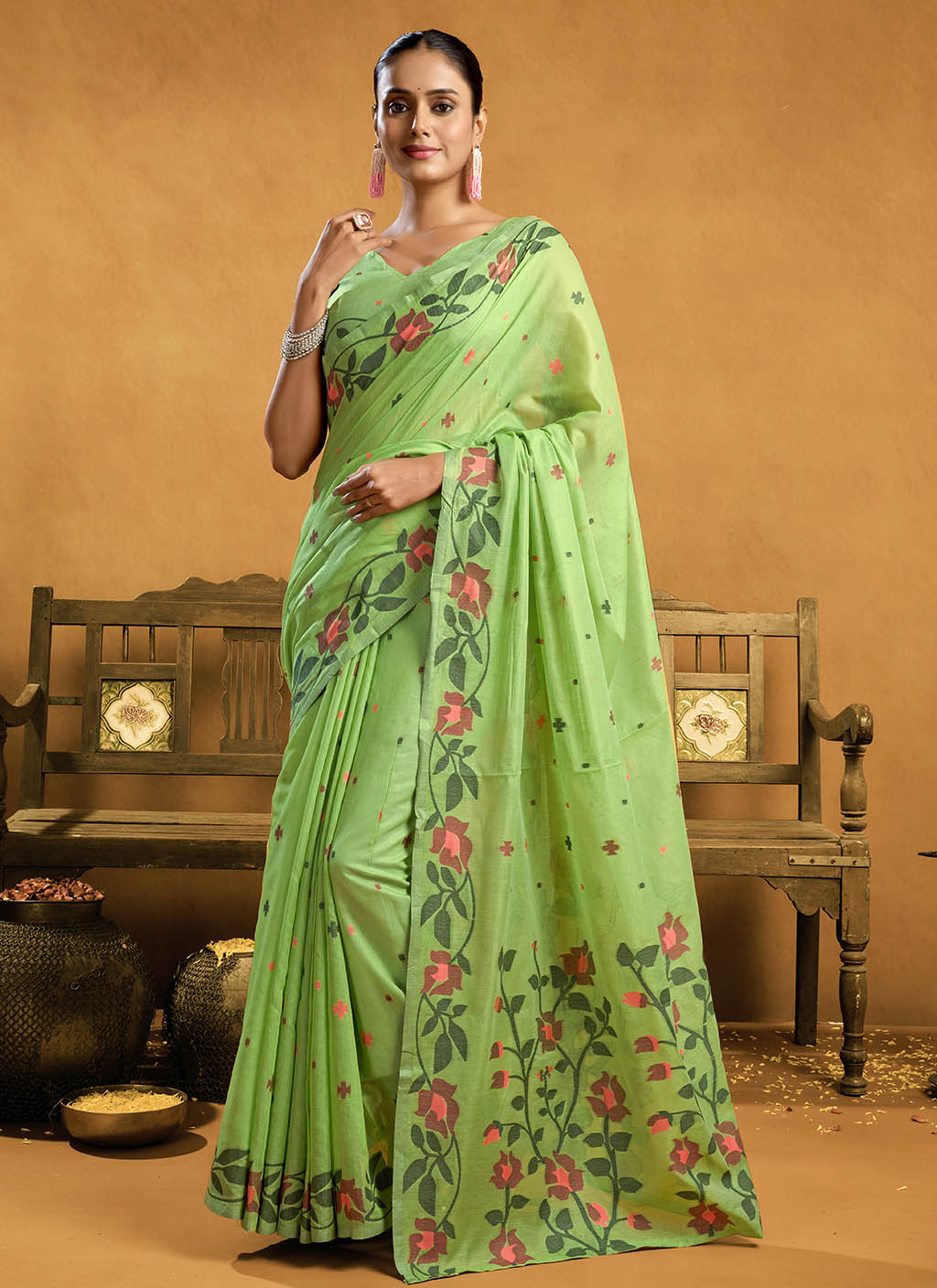 Pure Cotton Jamdani Saree