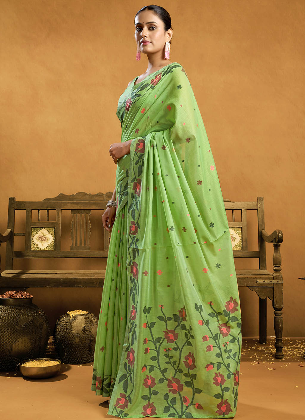 Pure Cotton Jamdani Saree