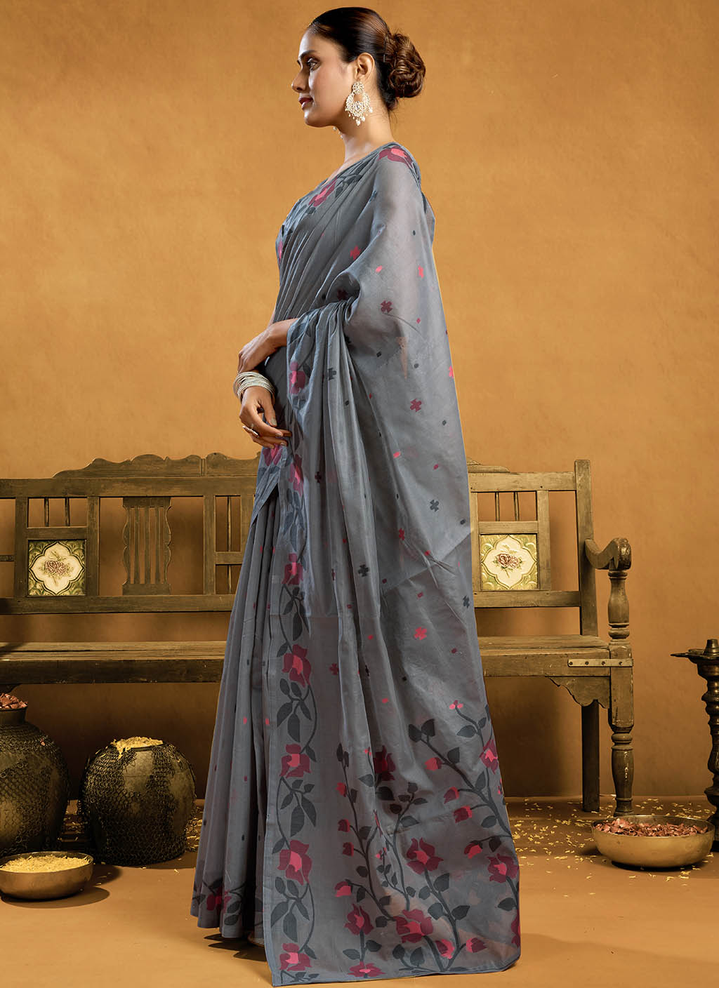 Pure Cotton Jamdani Saree