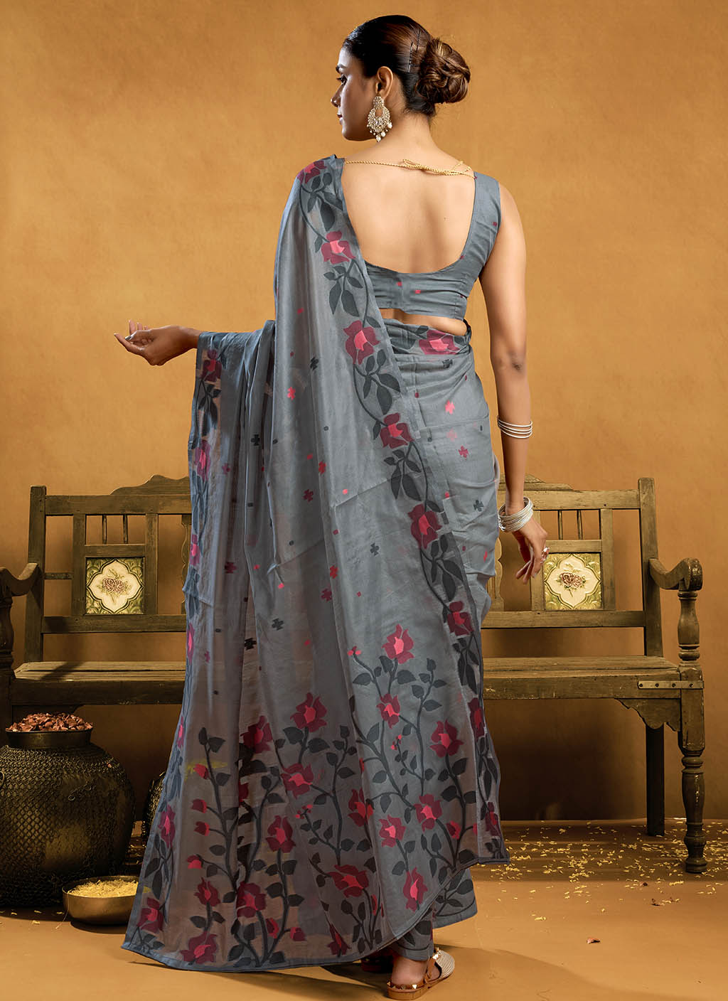 Pure Cotton Jamdani Saree