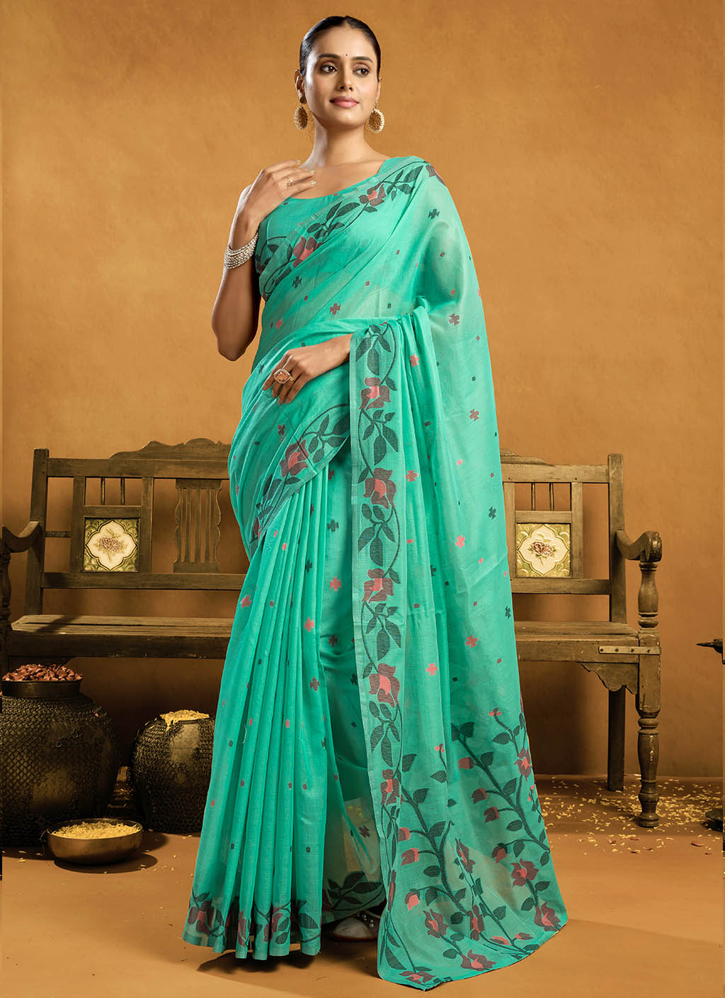 Pure Cotton Jamdani Saree