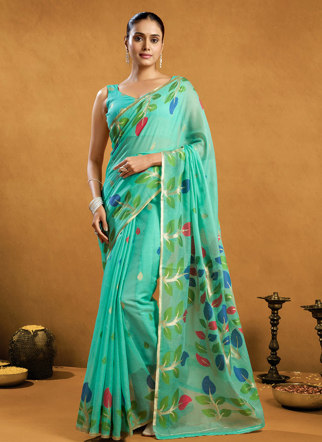 Pure Cotton Jamdani Saree