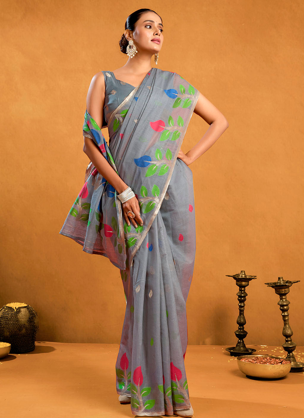Pure Cotton Jamdani Saree