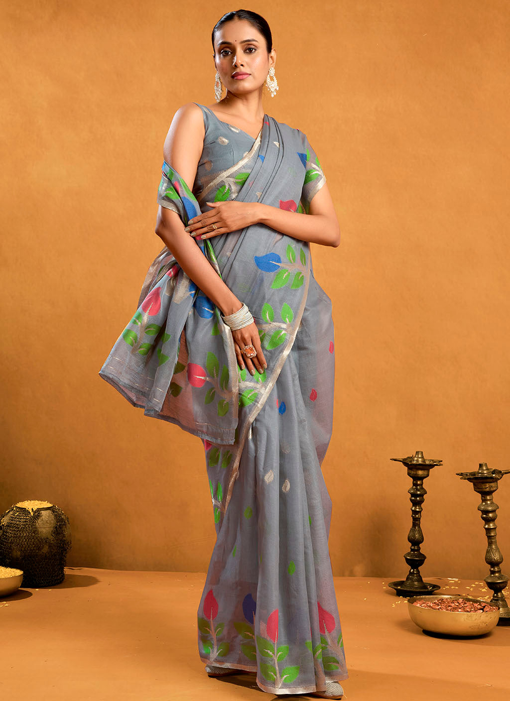 Pure Cotton Jamdani Saree