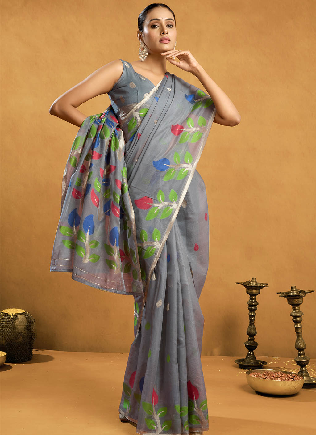 Pure Cotton Jamdani Saree