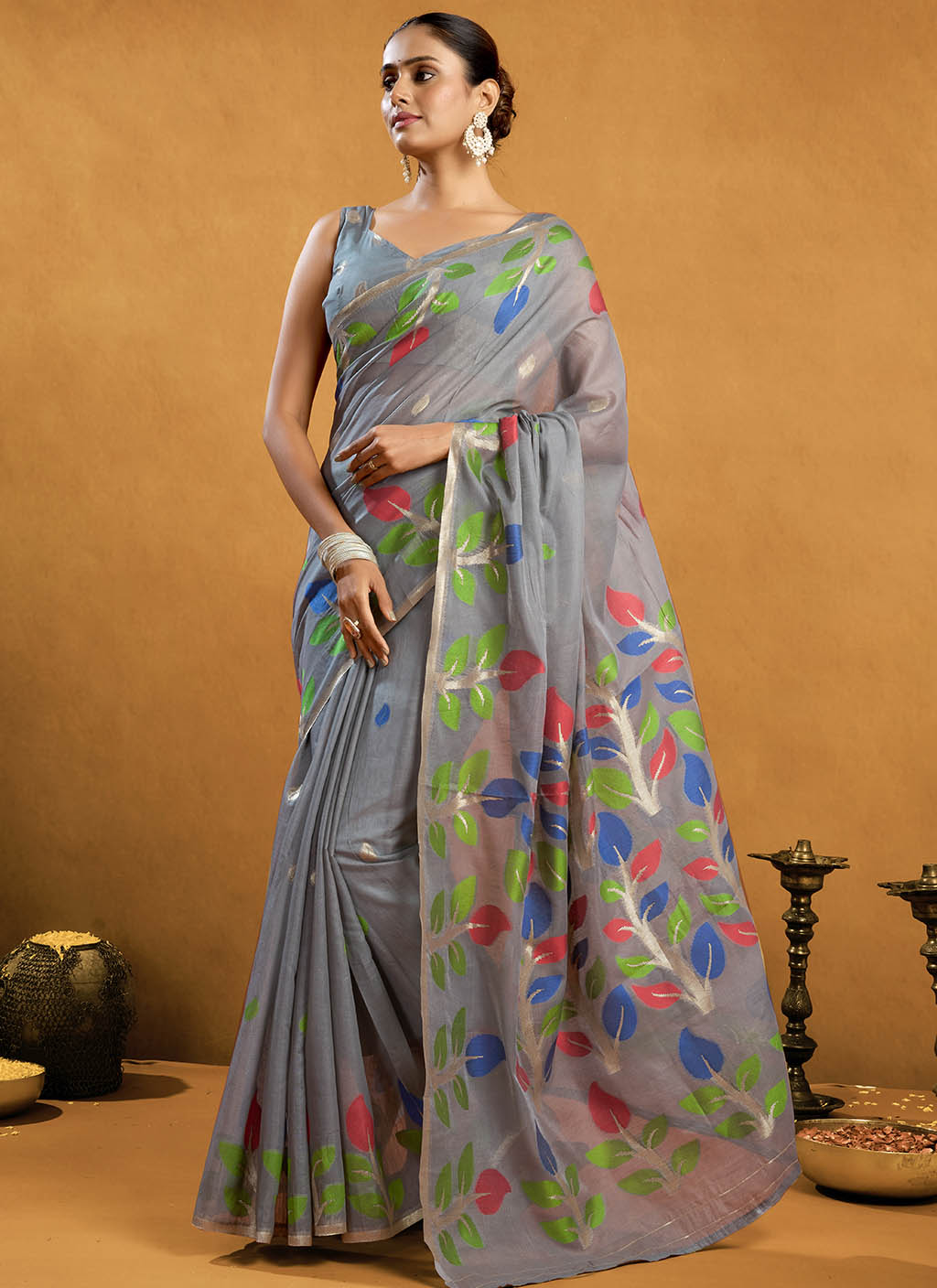 Pure Cotton Jamdani Saree