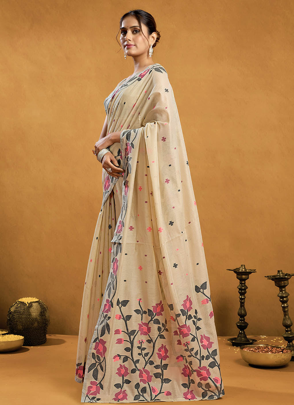 Pure Cotton Jamdani Saree