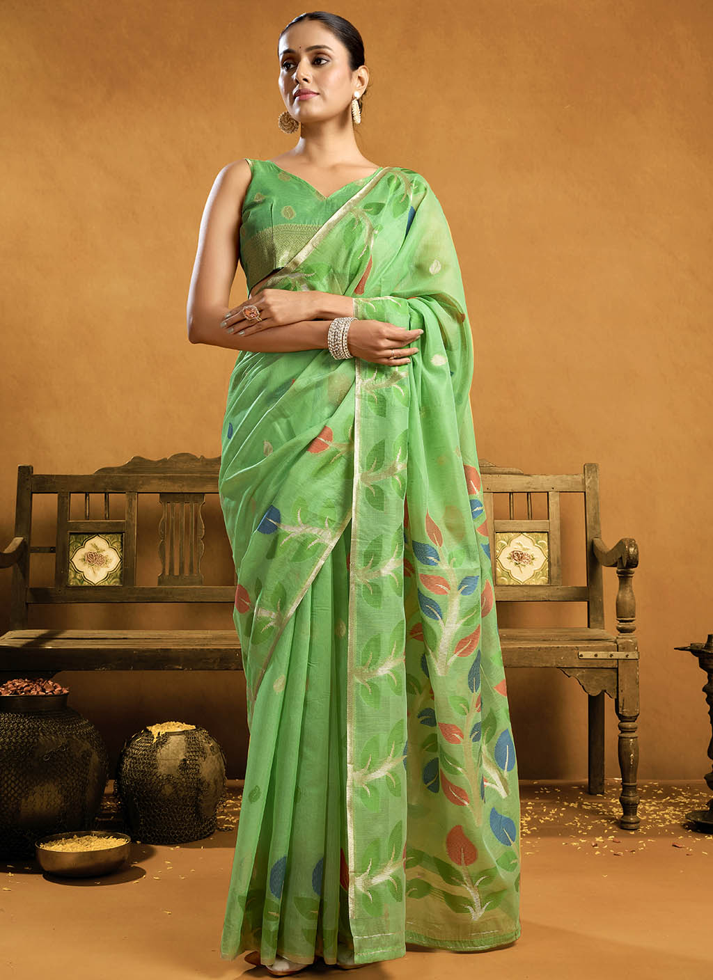 Pure Cotton Jamdani Saree
