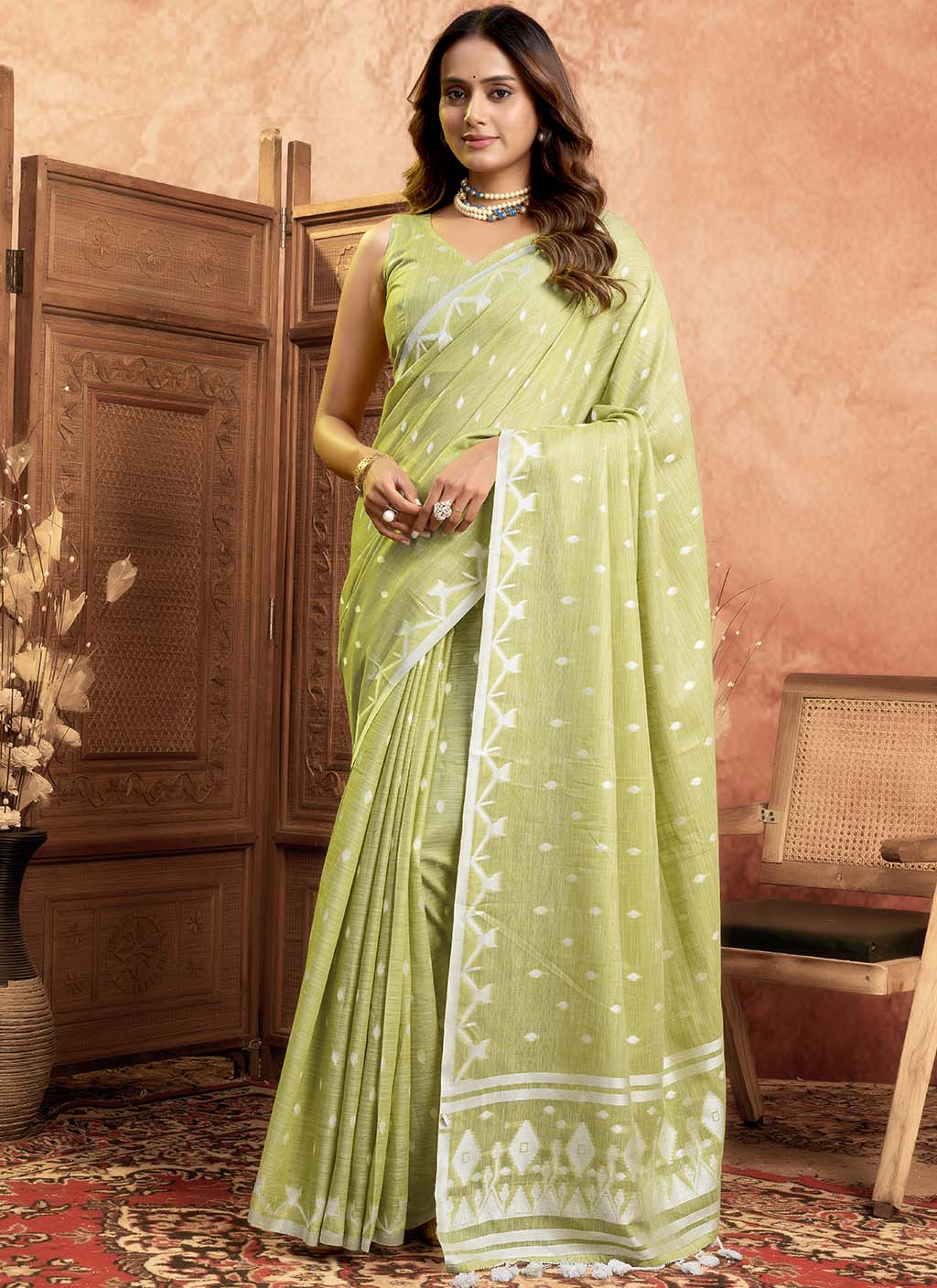 Pure Linen Saree