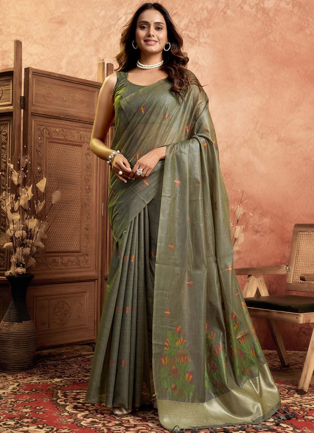 Muga Cotton Saree