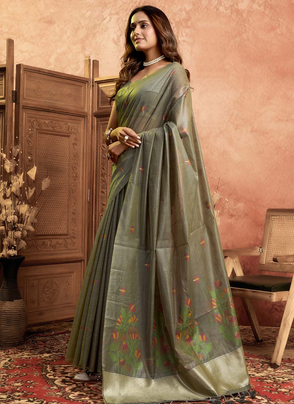 Muga Cotton Saree