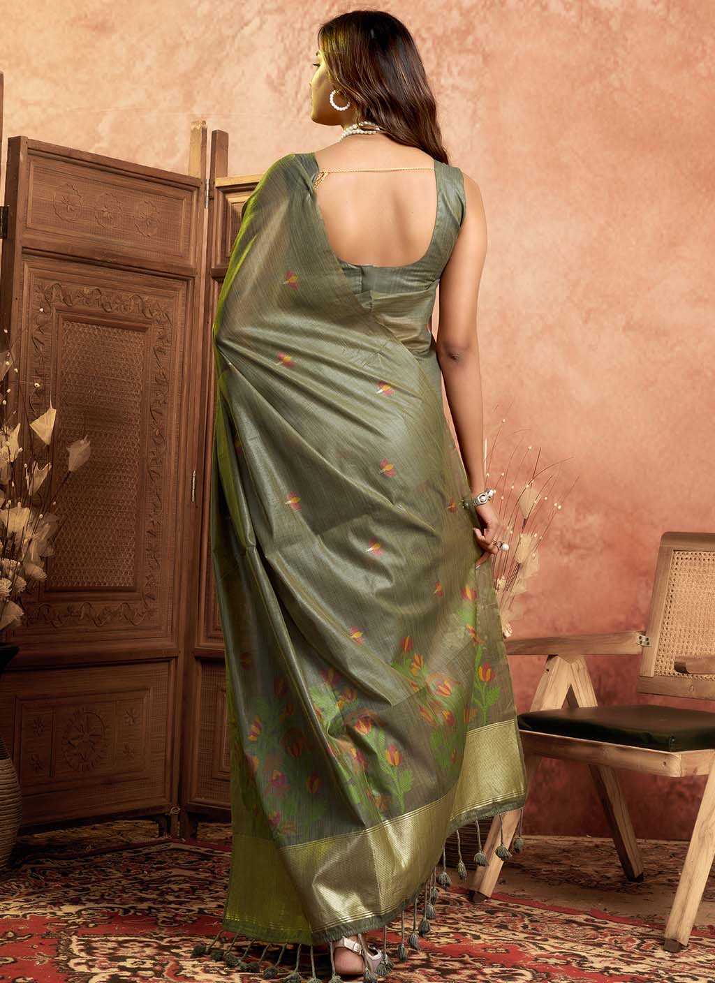Muga Cotton Saree