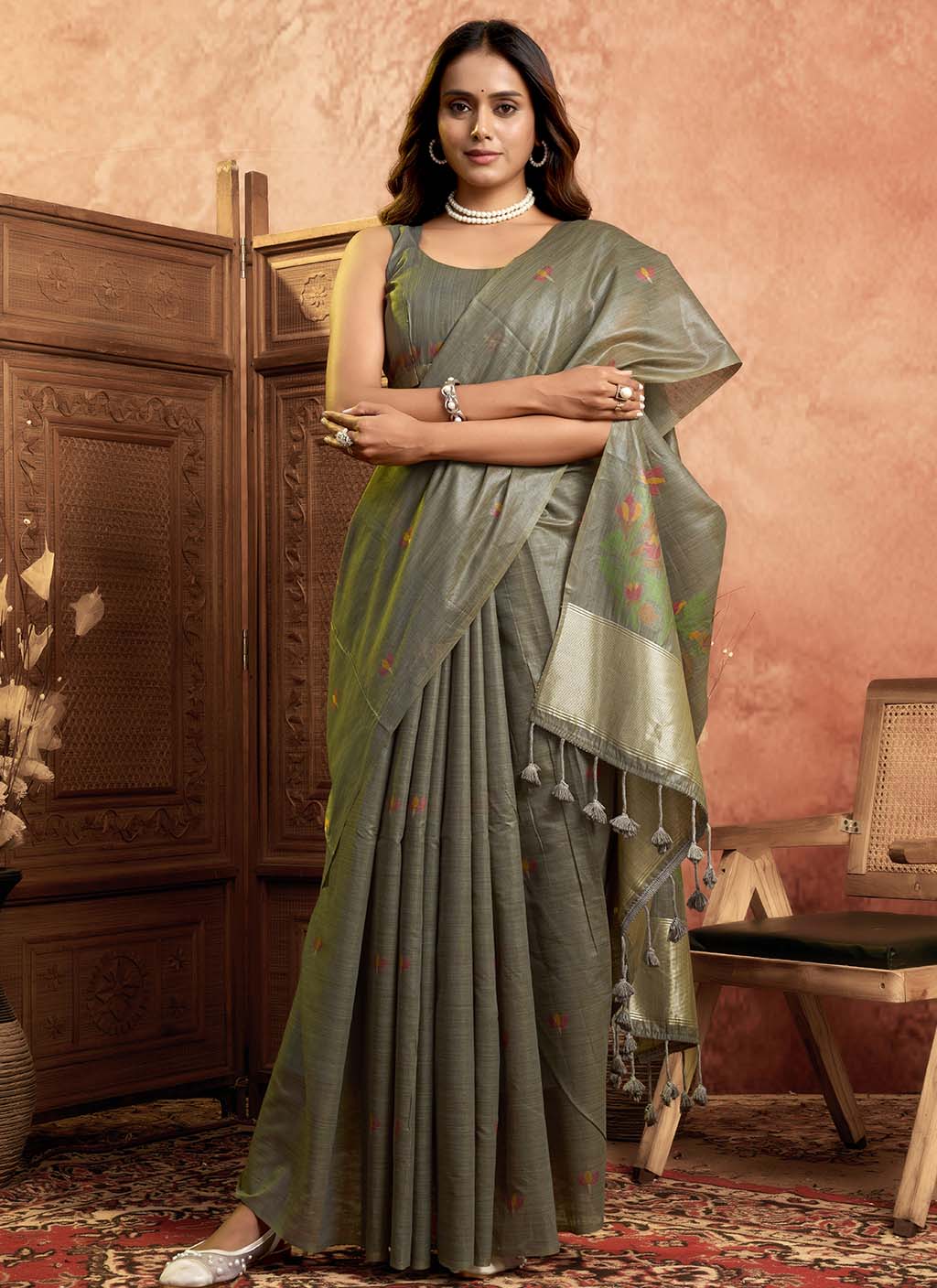 Muga Cotton Saree