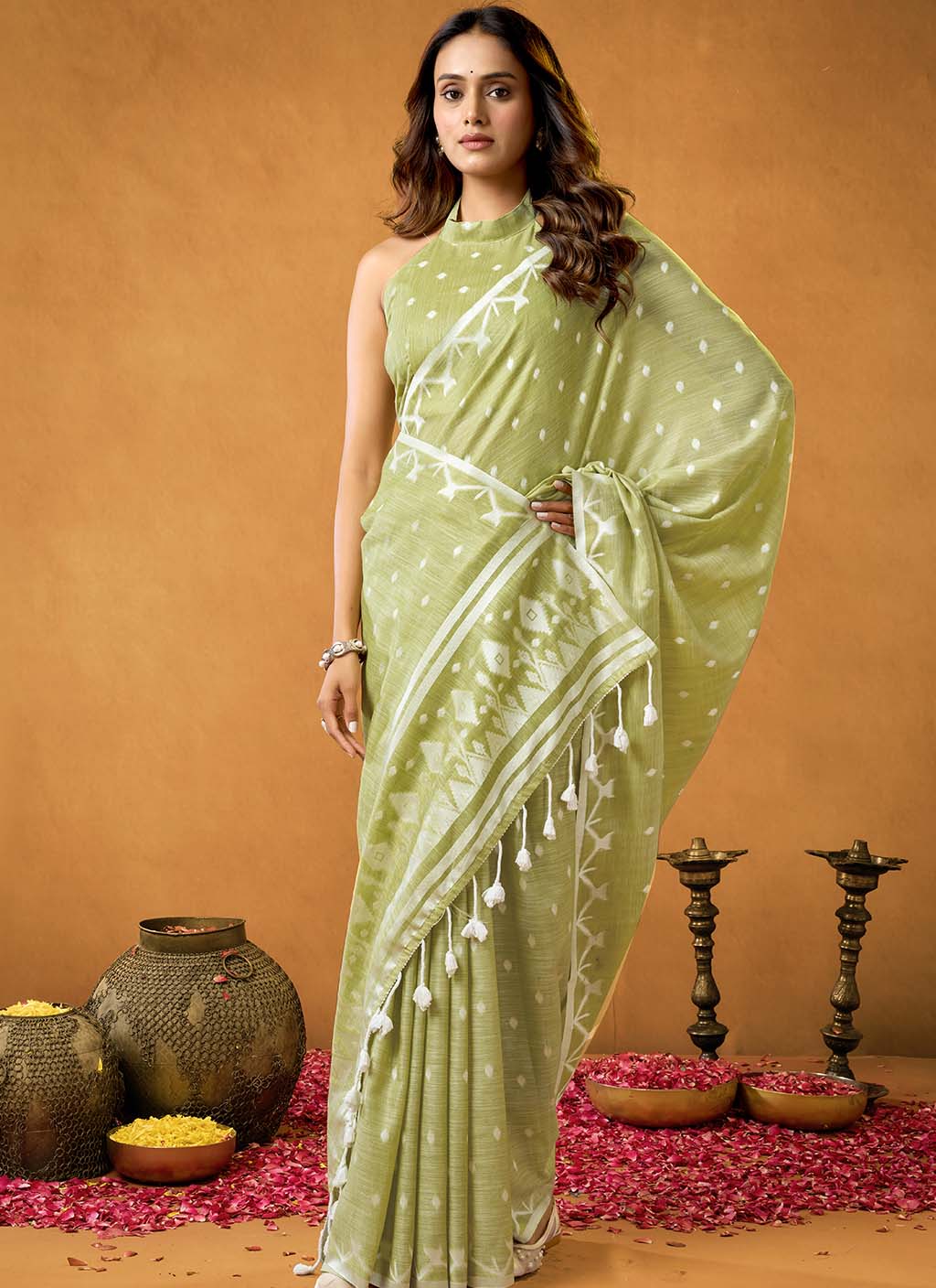 Pure Linen Saree