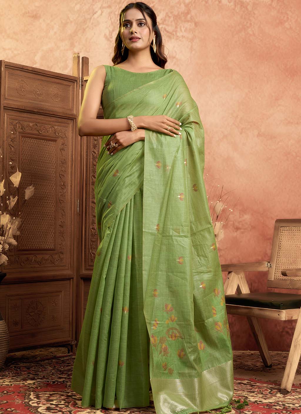 Muga Cotton Saree