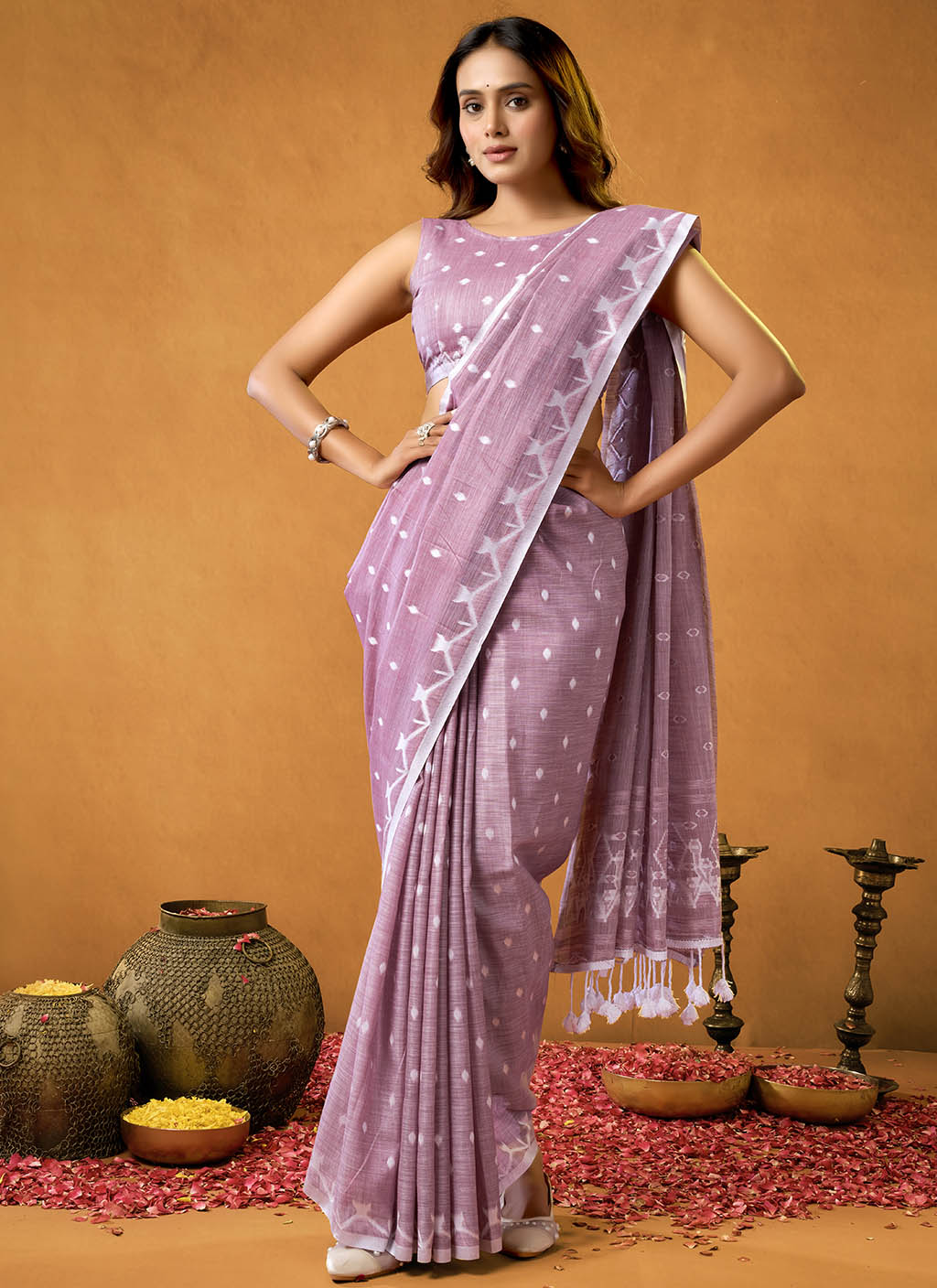 Pure Linen Saree