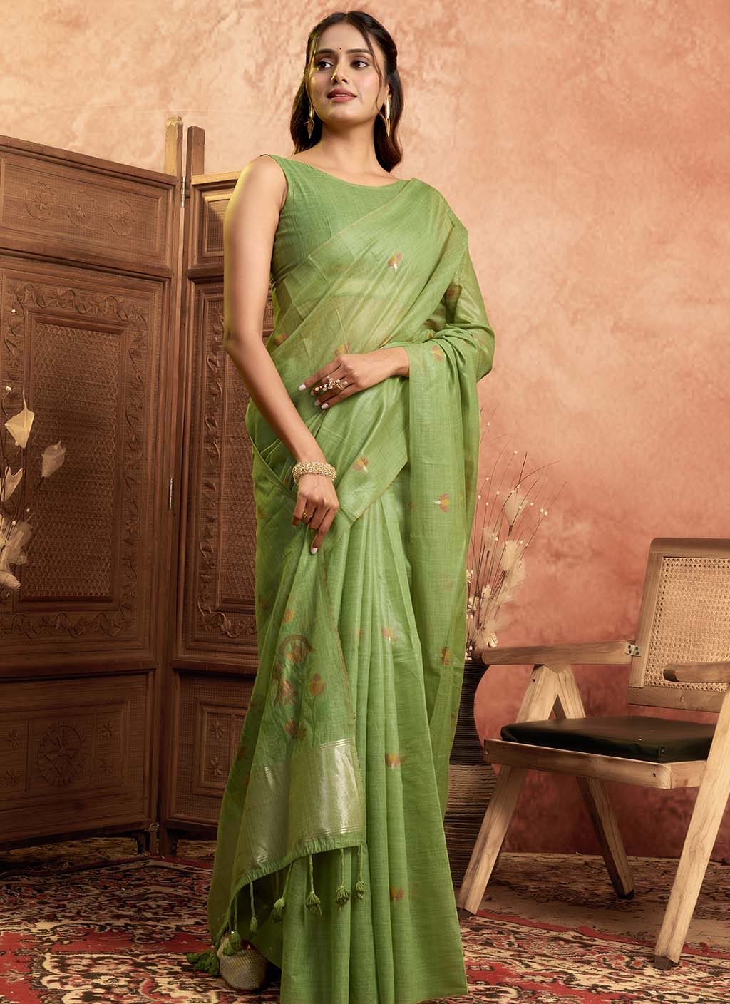 Muga Cotton Saree