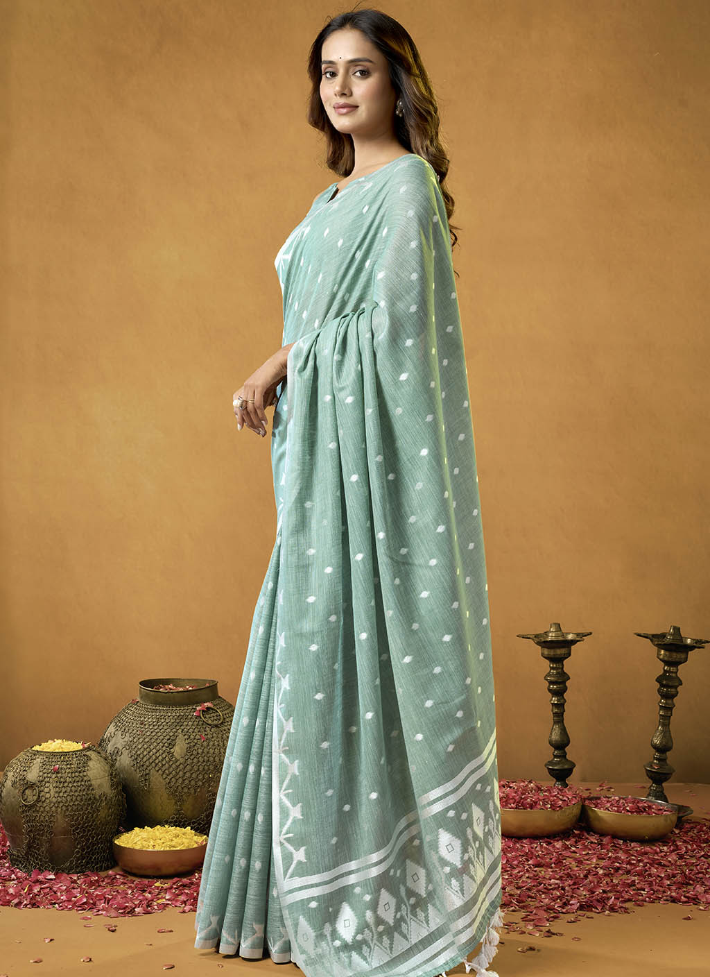 Pure Linen Saree