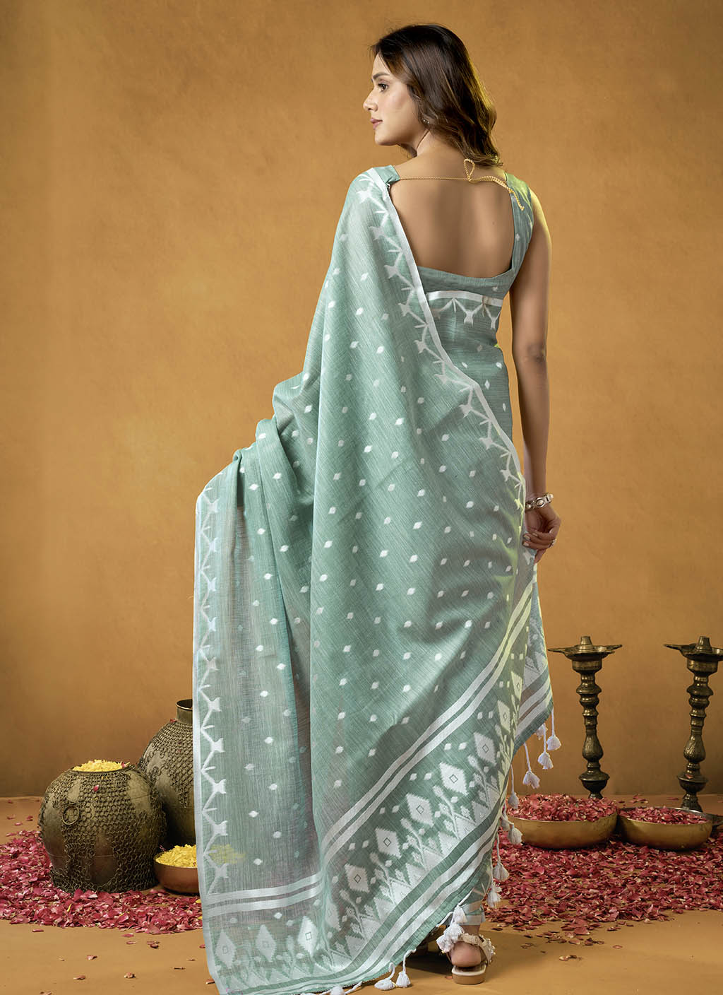 Pure Linen Saree