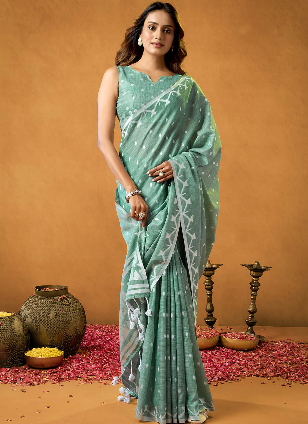Pure Linen Saree