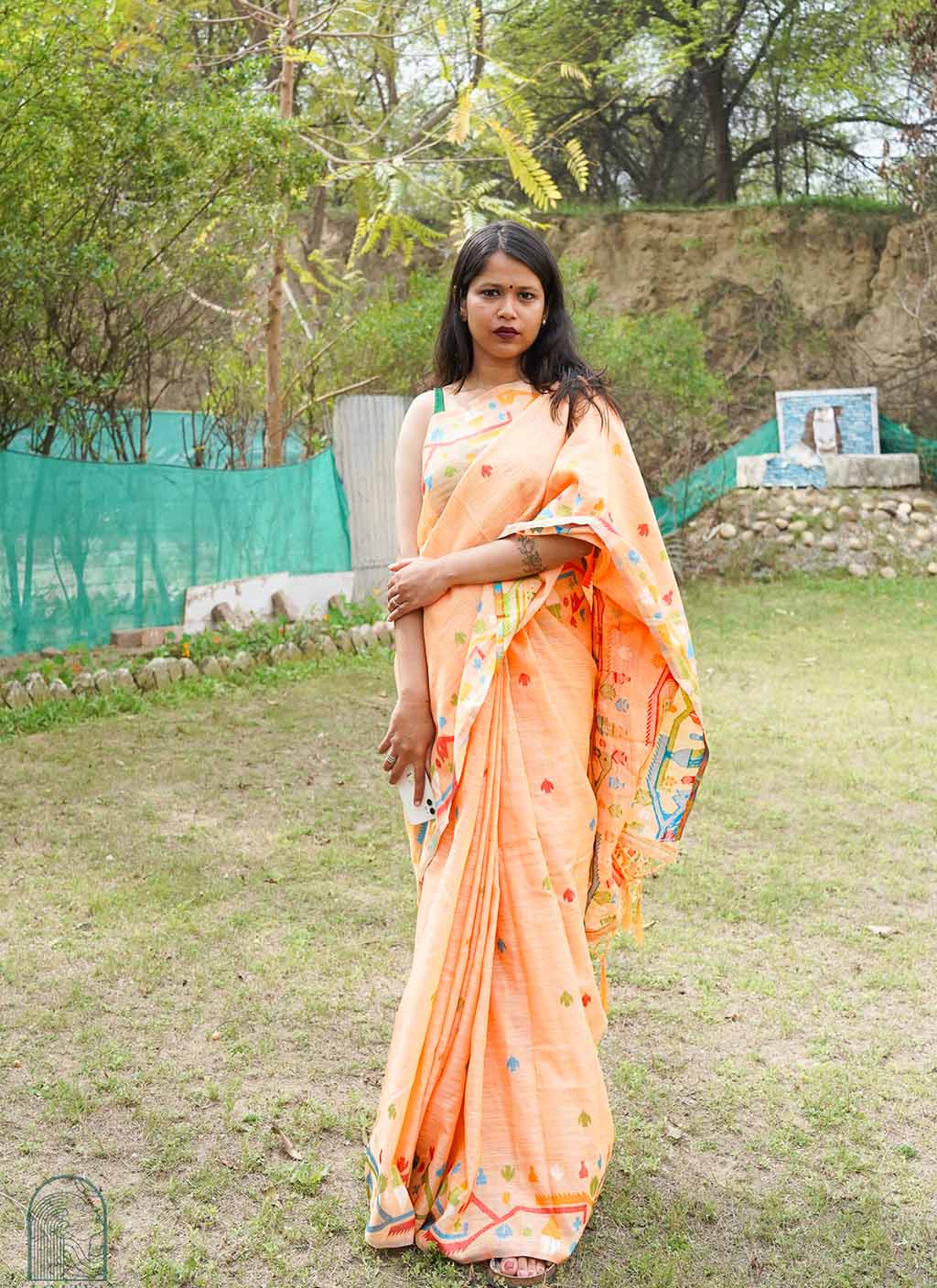 Pure Linen Jamdani Saree