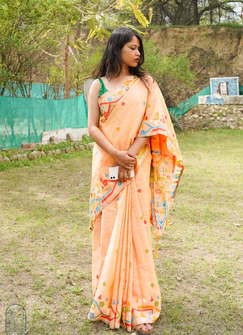 Pure Linen Jamdani Saree
