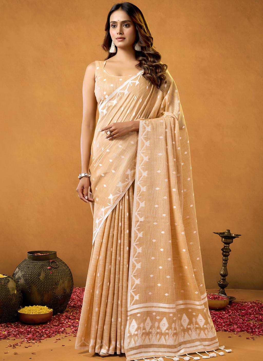 Pure Linen Saree