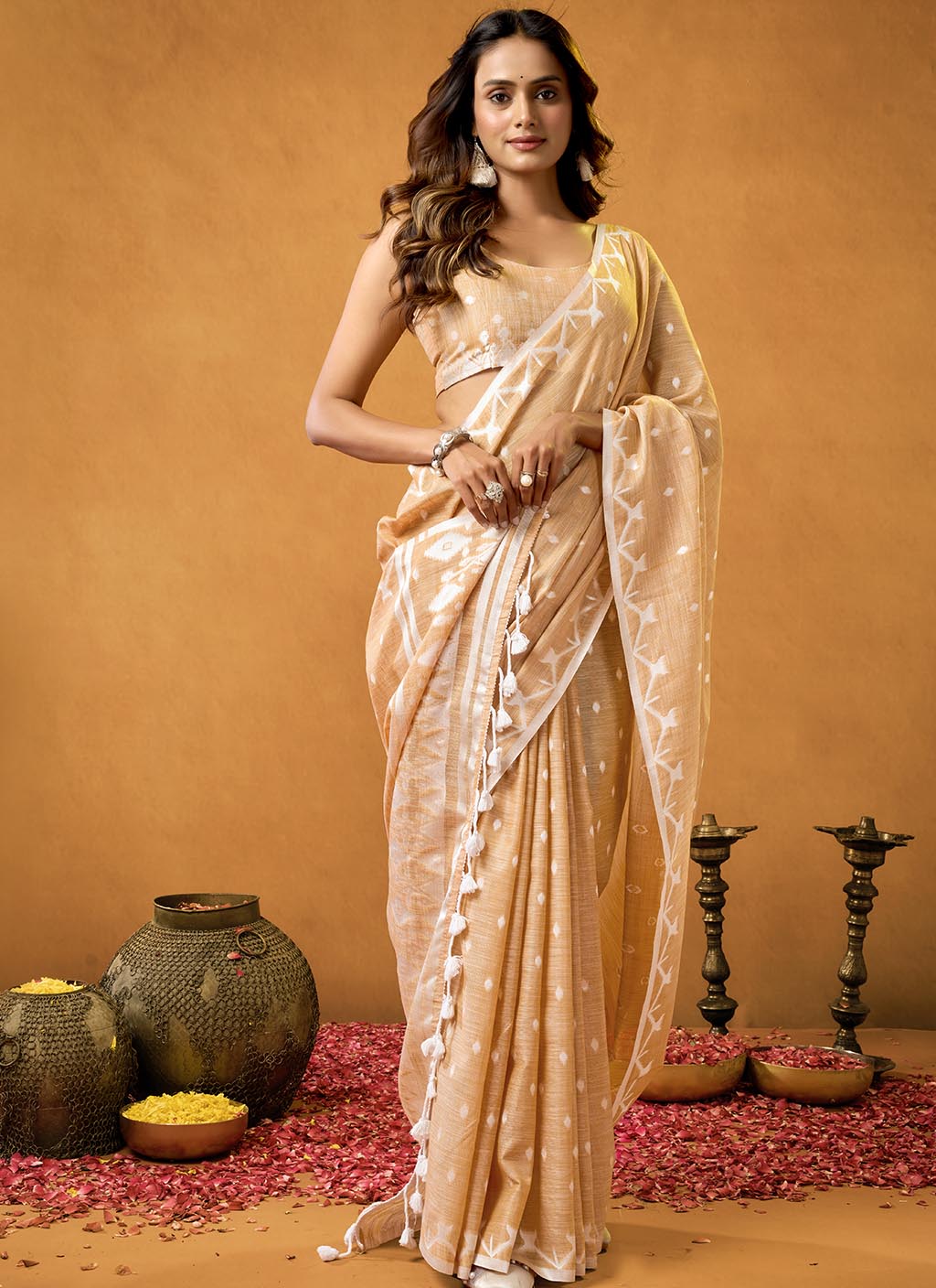 Pure Linen Saree