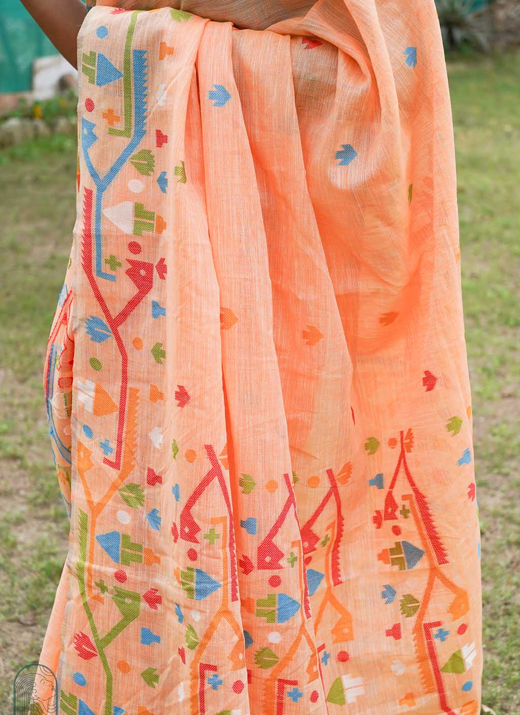 Pure Linen Jamdani Saree