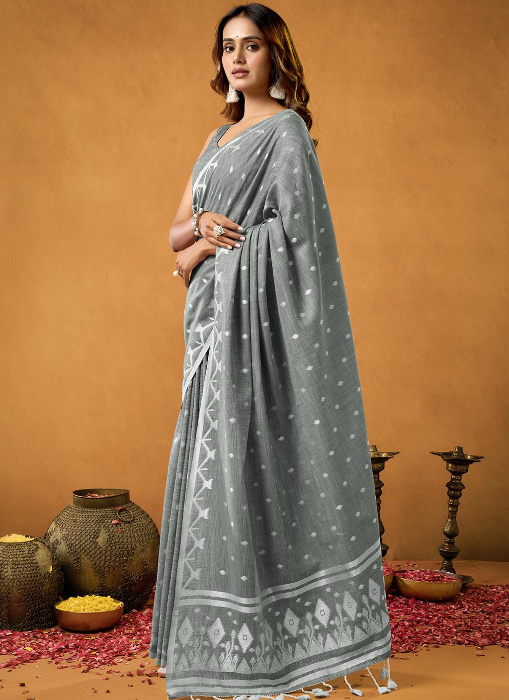 Pure Linen Saree