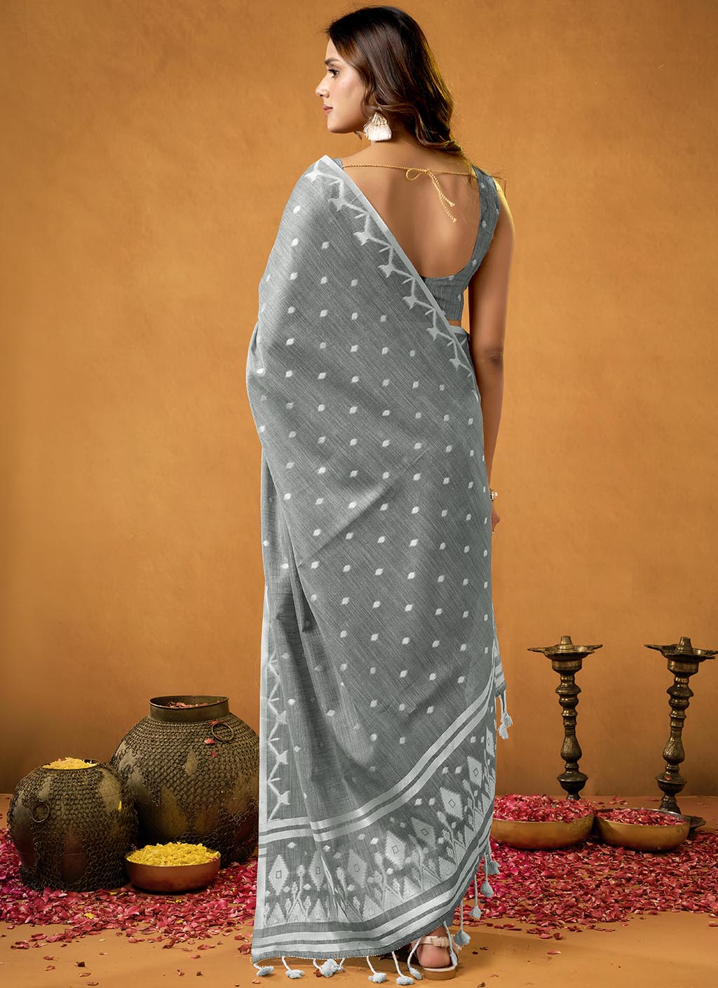 Pure Linen Saree