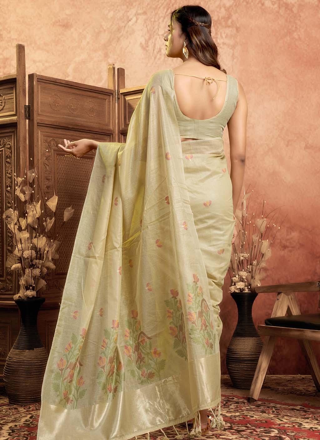 Muga Cotton Saree
