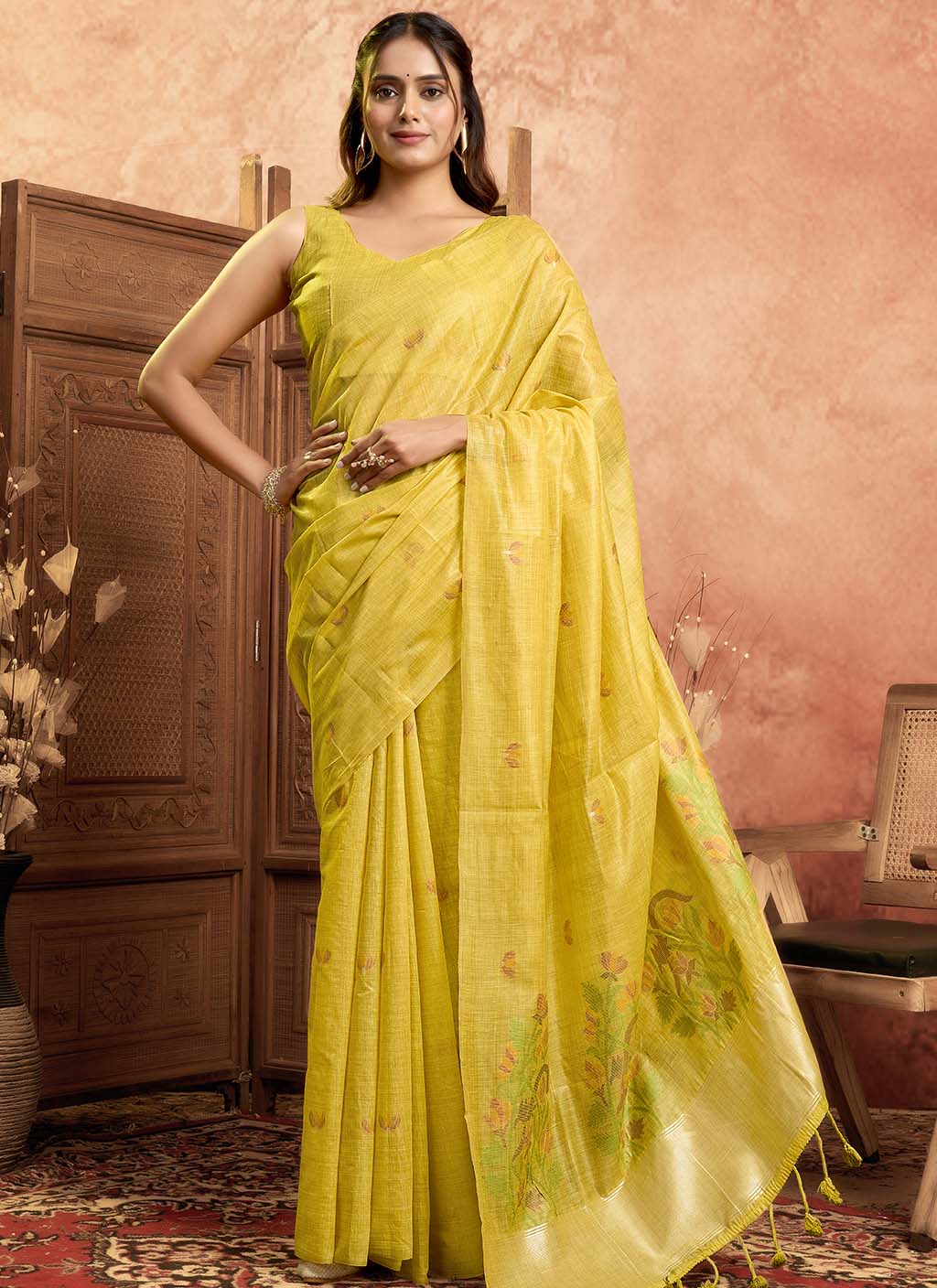 Muga Cotton Saree