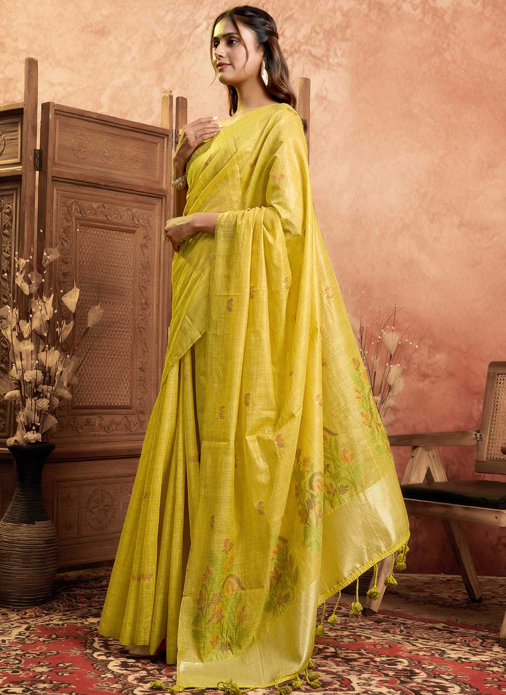 Muga Cotton Saree