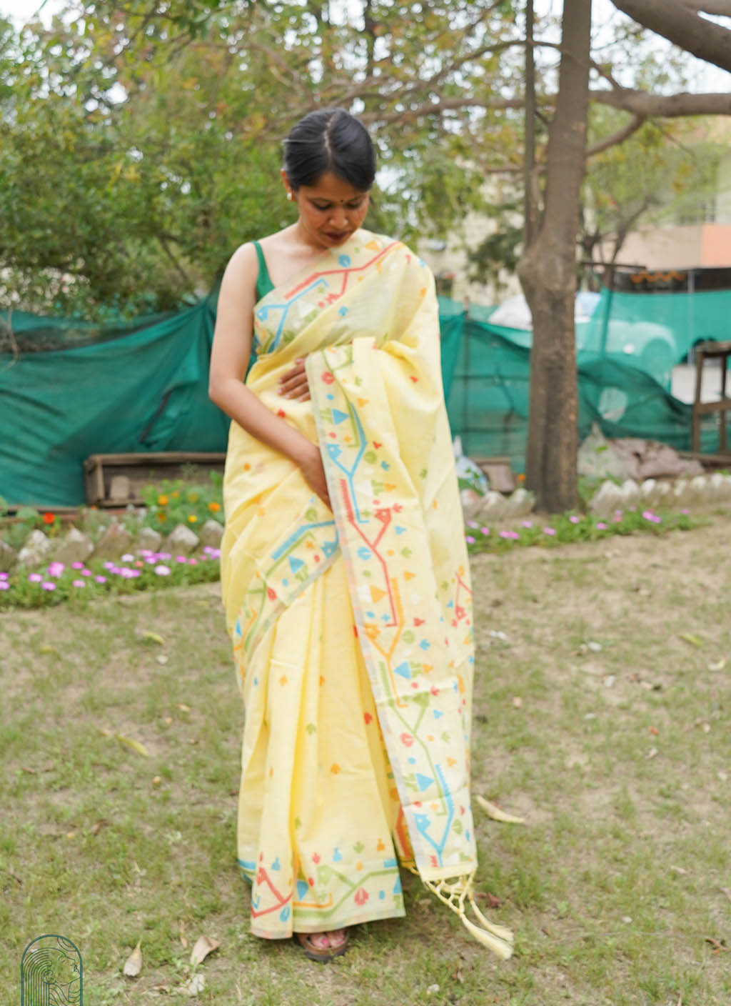 Pure Linen Jamdani Saree