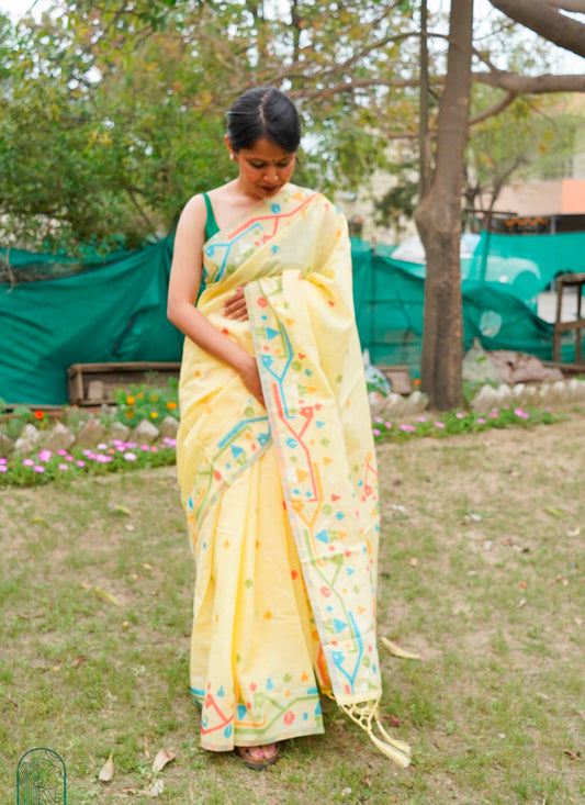 Pure Linen Jamdani Saree