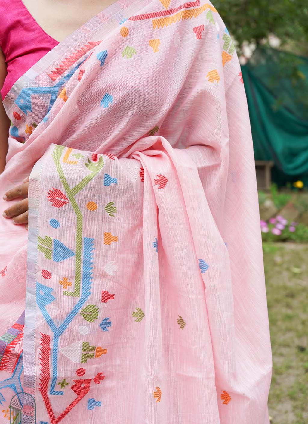 Pure Linen Jamdani Saree
