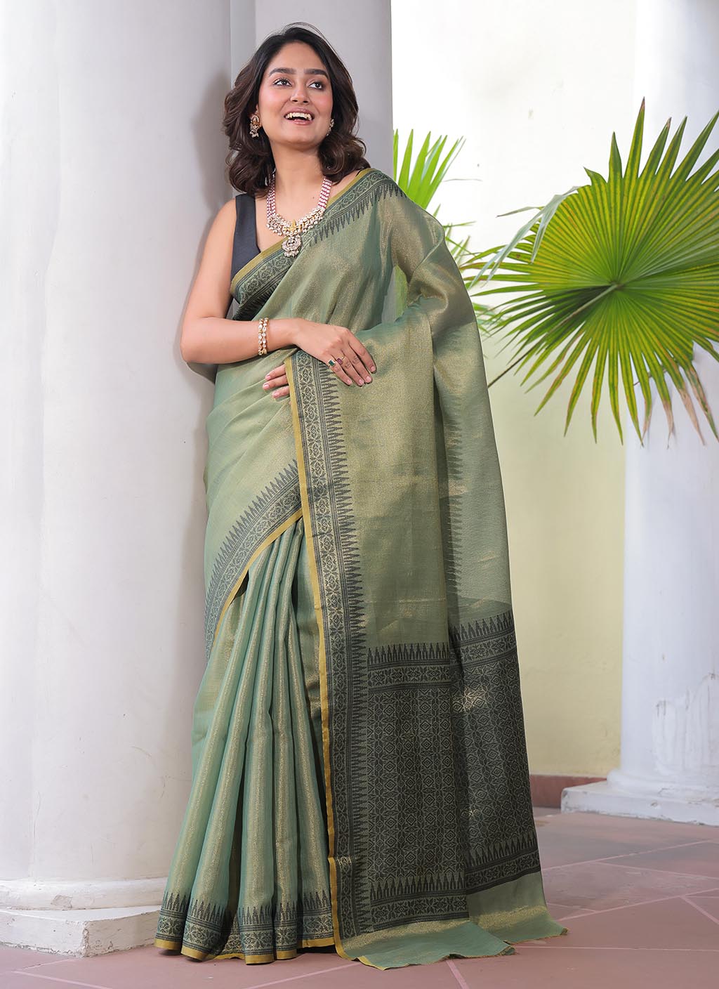 Linen Tissue Silk Saree