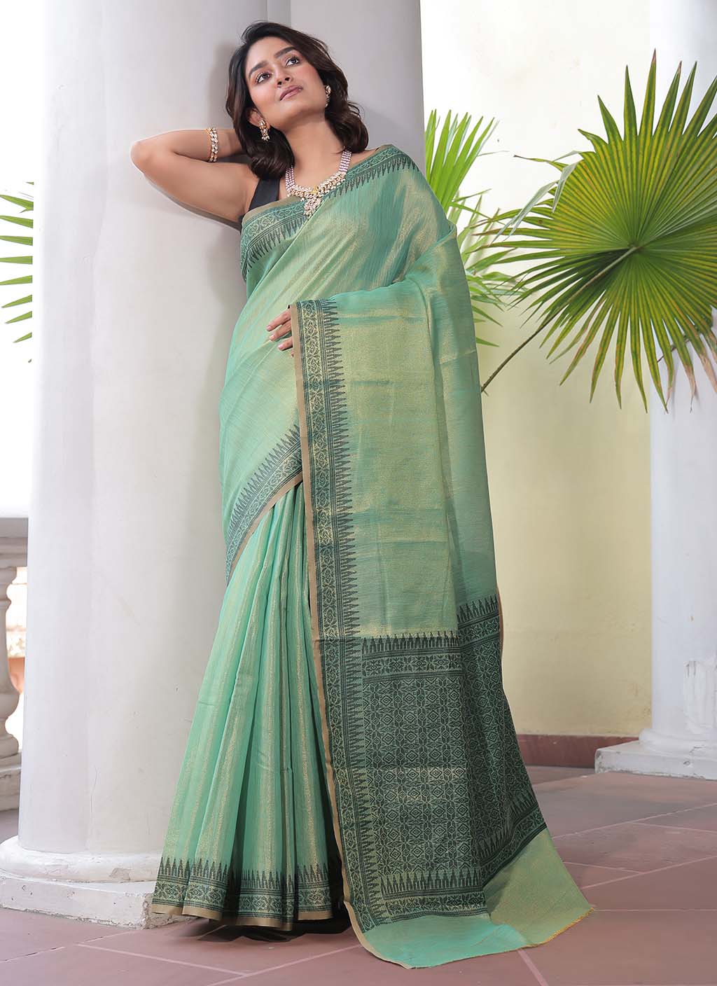 Linen Tissue Silk Saree