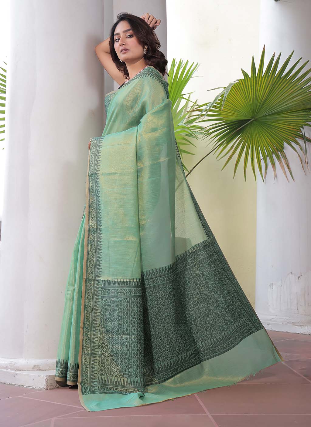Linen Tissue Silk Saree