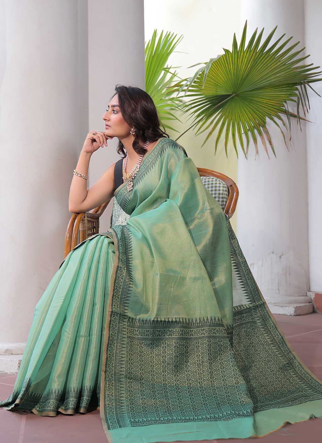 Linen Tissue Silk Saree