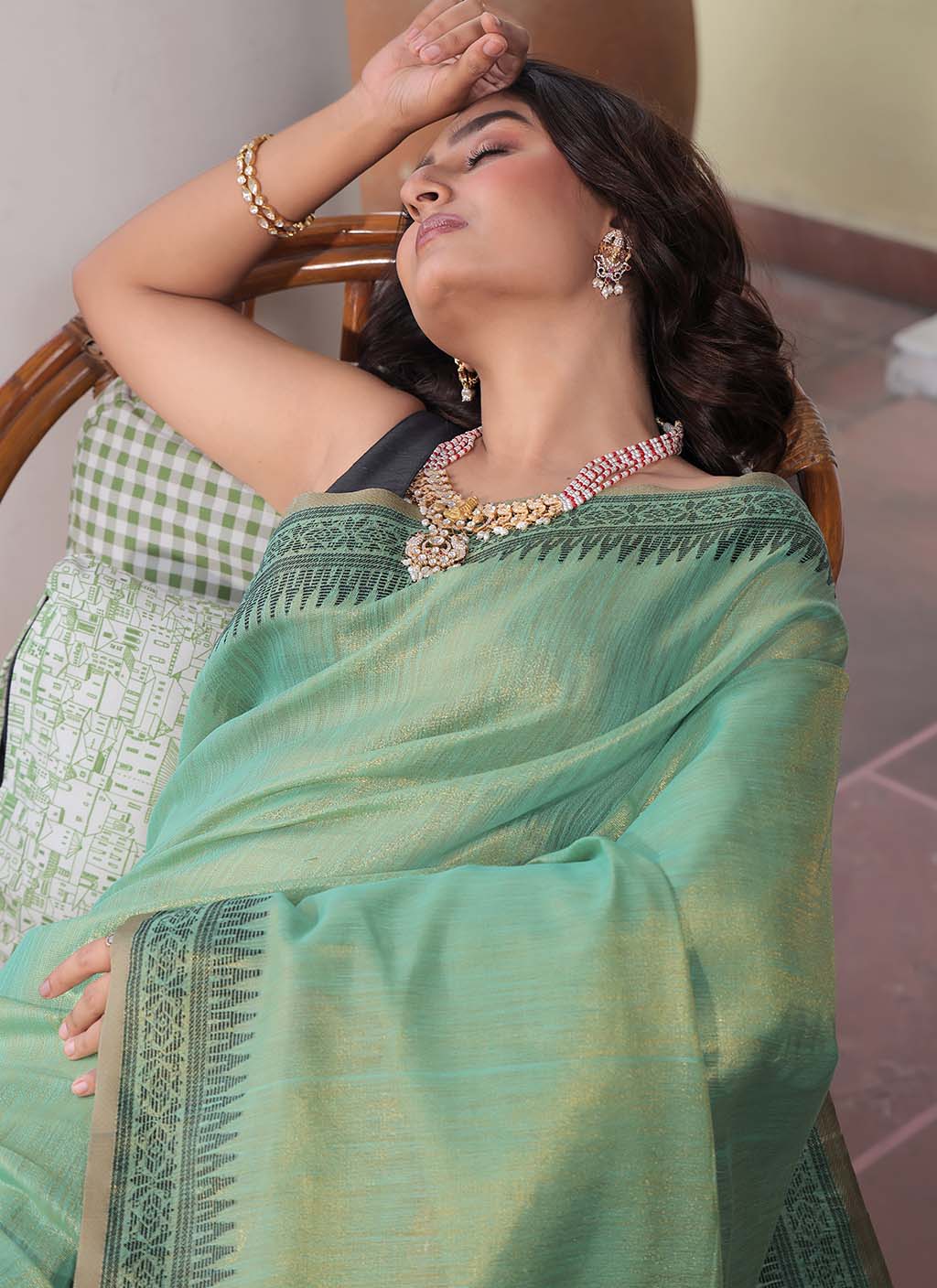 Linen Tissue Silk Saree