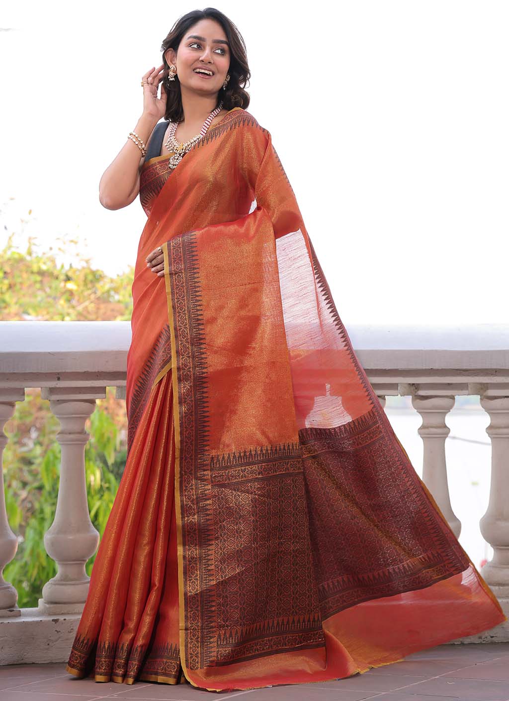 Linen Tissue Silk Saree