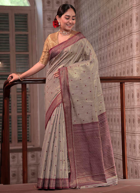 Tussar Tissue Silk saree