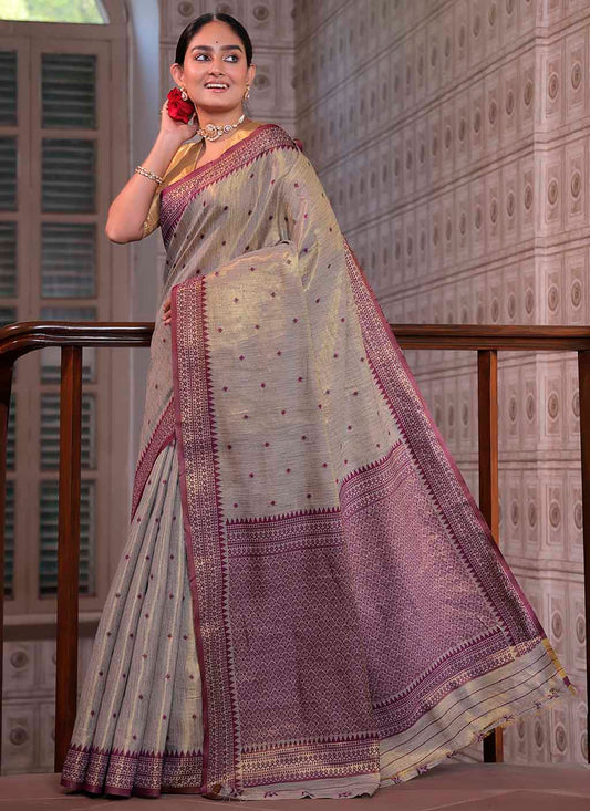 Tussar Tissue Silk saree