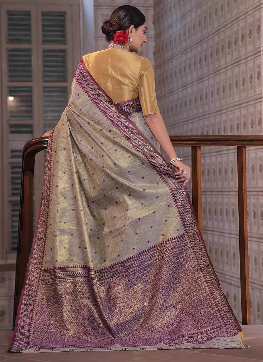 Tussar Tissue Silk saree